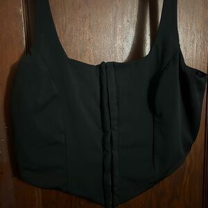 Black buckle up Women's cropped top